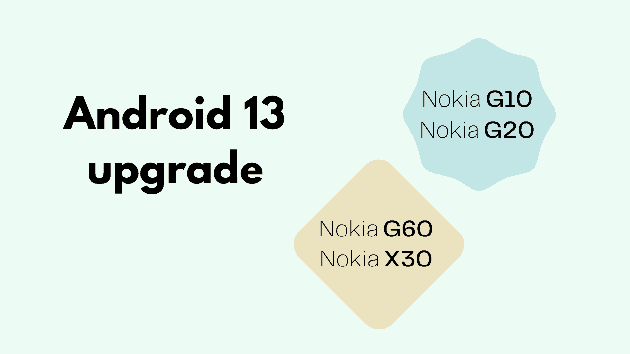 Android 13 update for Nokia G10, G20, G60, X30