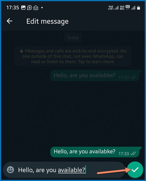 Finish editing the message and send it