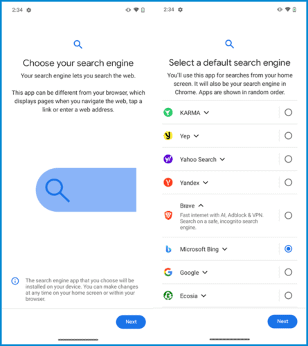 Change the search engine for search bar in HMD, Nokia, Pixel ...