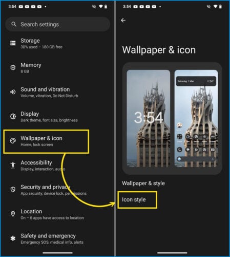 Change the icon from monochrome to colorful on HMD smartphones