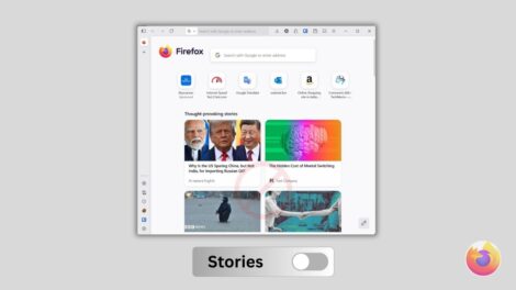 Turn off stories on Firefox for PC, Linux and Android