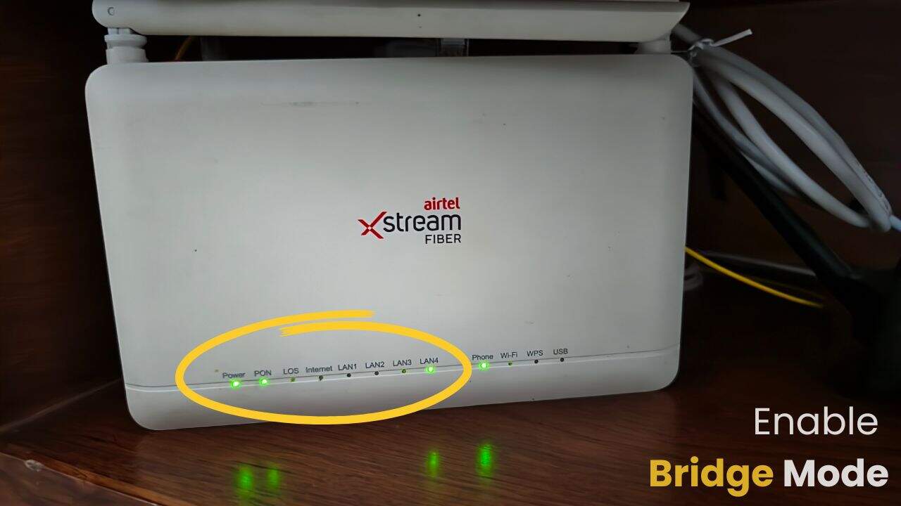 Airtel Xstream router in bridge mode