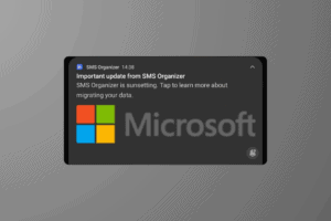 SMS Orgaanizer sunsetting notification