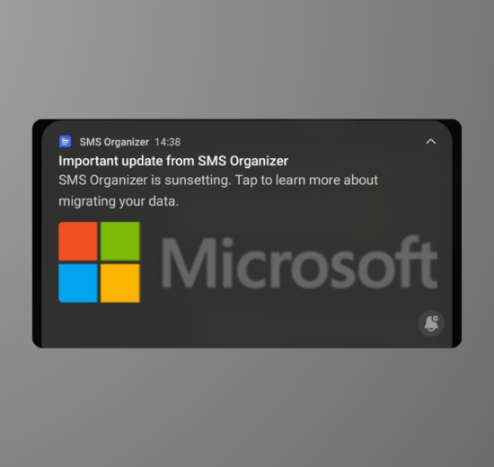 SMS Orgaanizer sunsetting notification